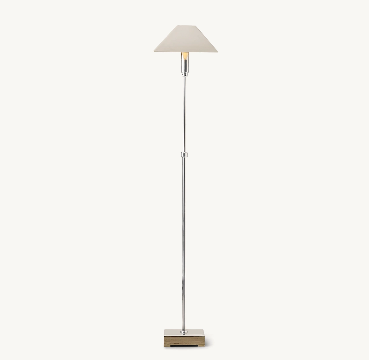 PYRAMID METAL SHADE TELESCOPING FLOOR LAMP - Polished Nickel