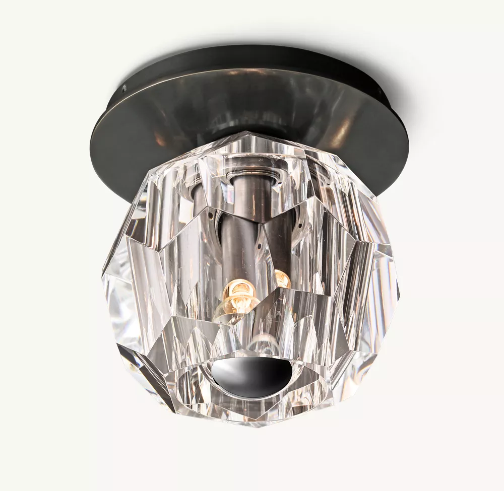 BOULE DE CRISTAL CLEAR GLASS PETITE FLUSHMOUNT - Image 1