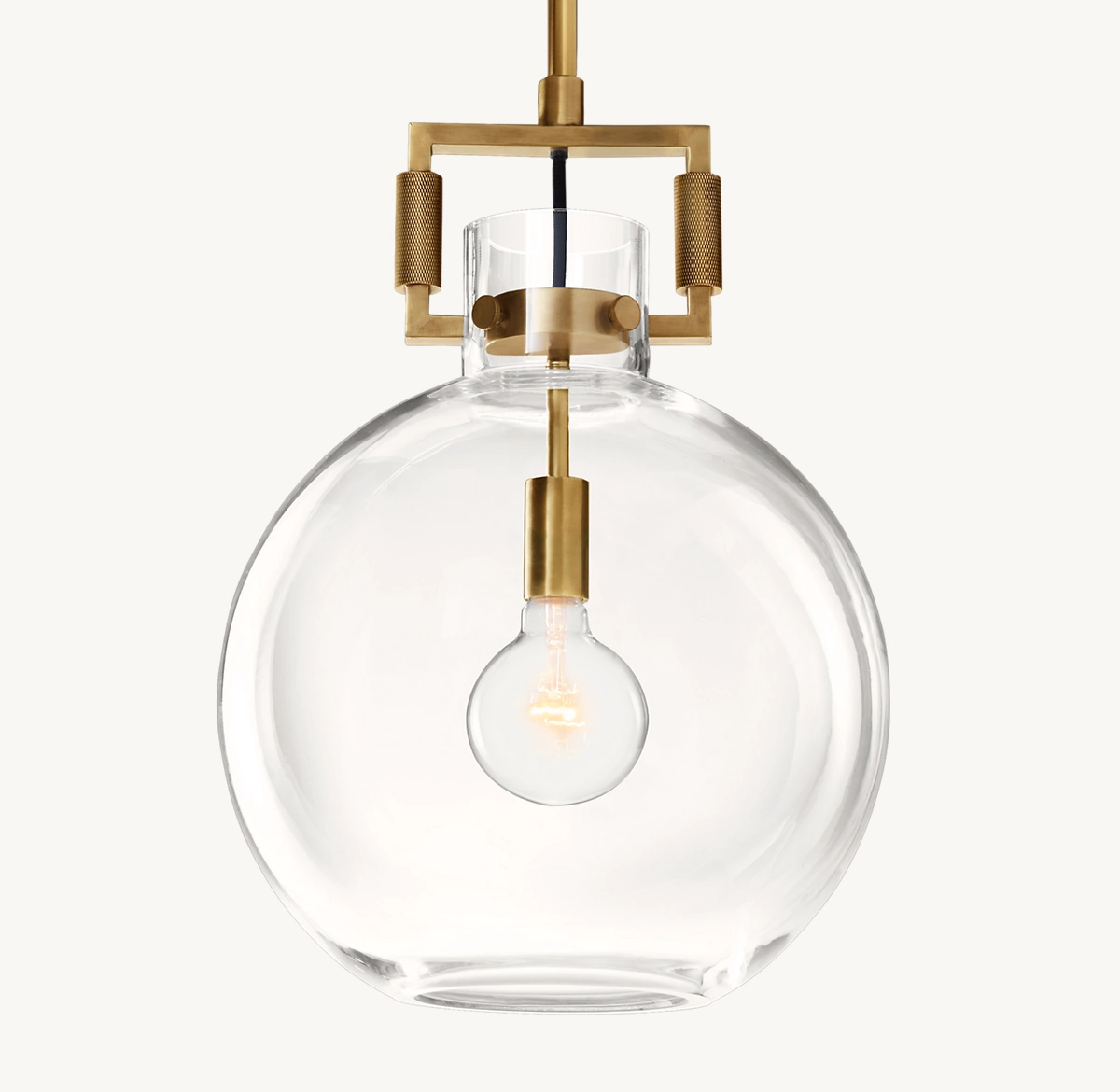 MACHINIST GLASS GLOBE PENDANT - Lacquered Burnished Brass