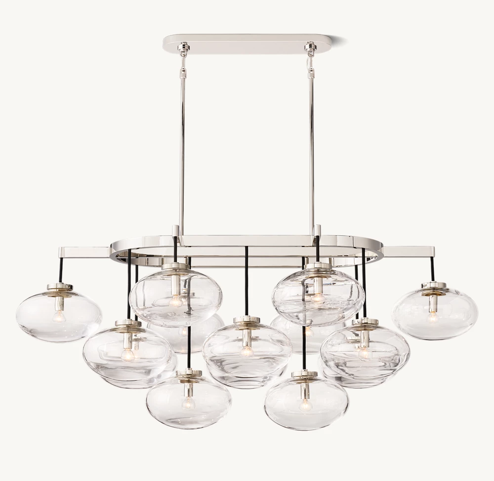 CABRETTE CLEAR GLASS LINEAR CHANDELIER 54