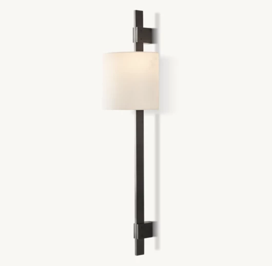 VELA RECTANGULAR BAR SCONCE - ROUND SHADE
