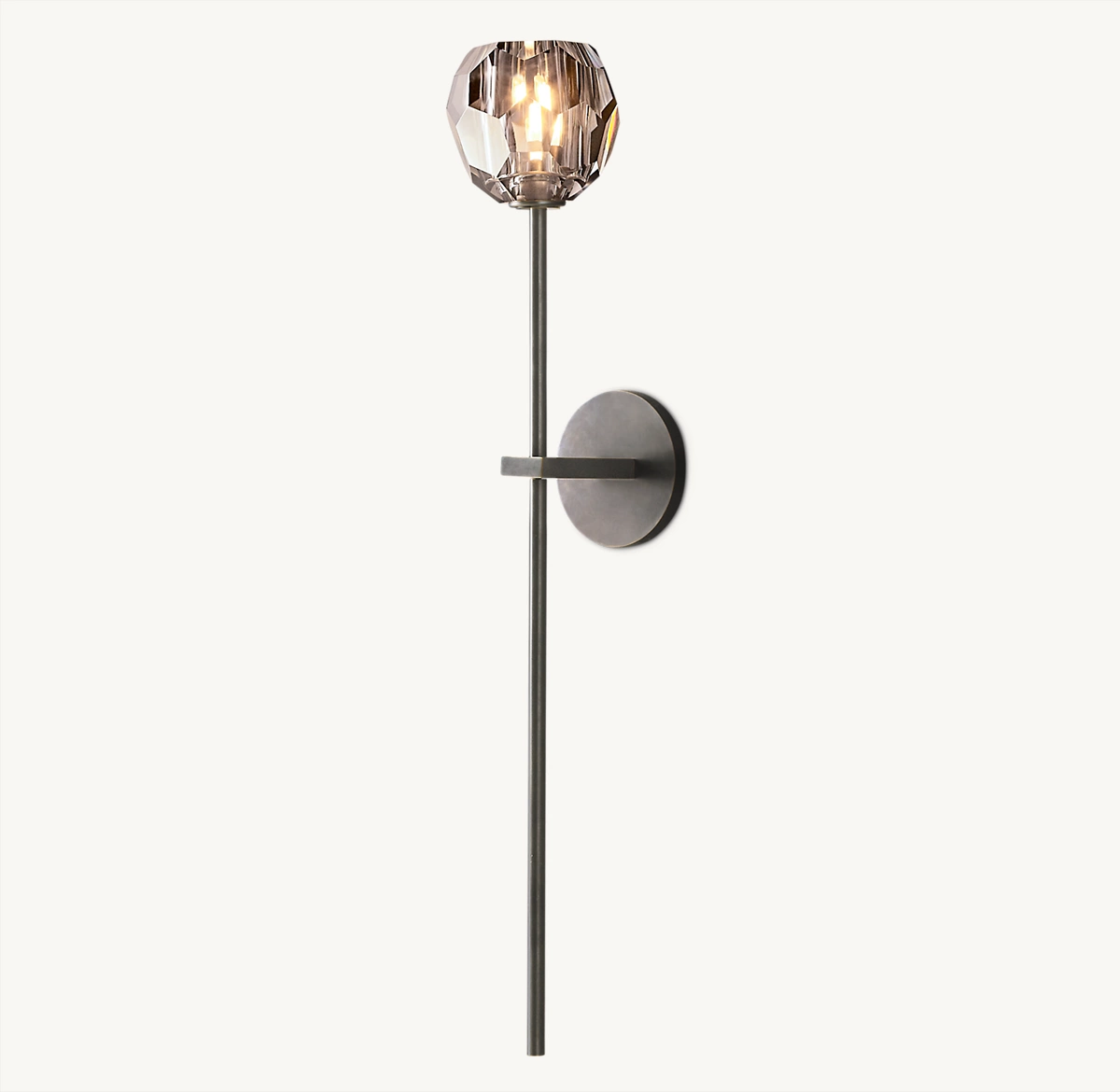 BOULE DE CRISTAL SMOKE GLASS GRAND SCONCE - Bronze