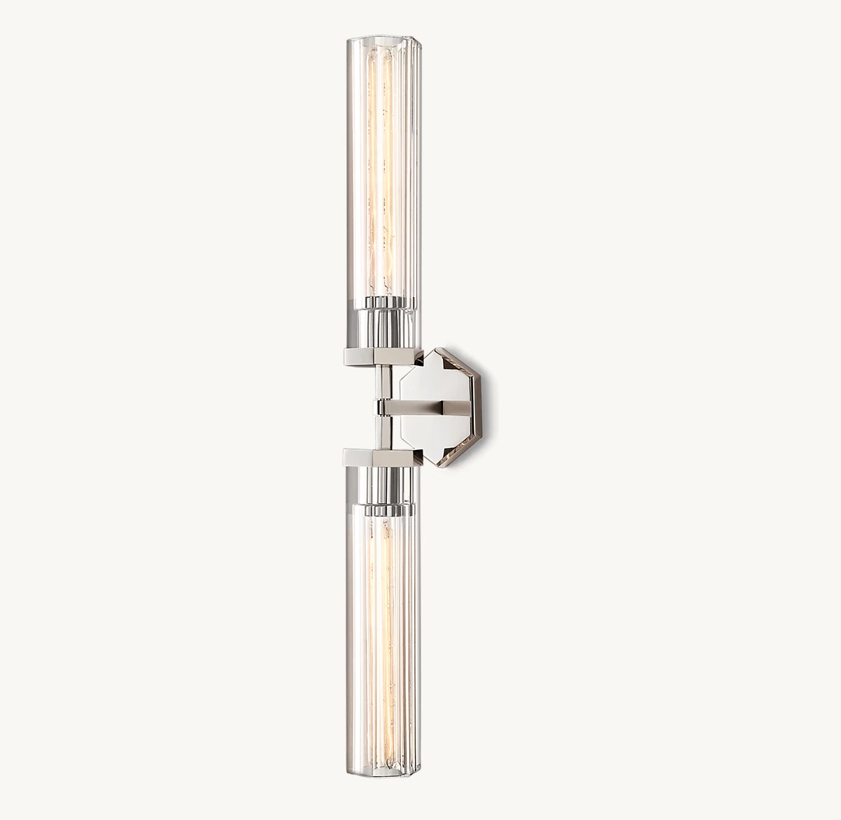 LAMBETH HEXAGONAL GRAND LINEAR SCONCE - Polished Nickel