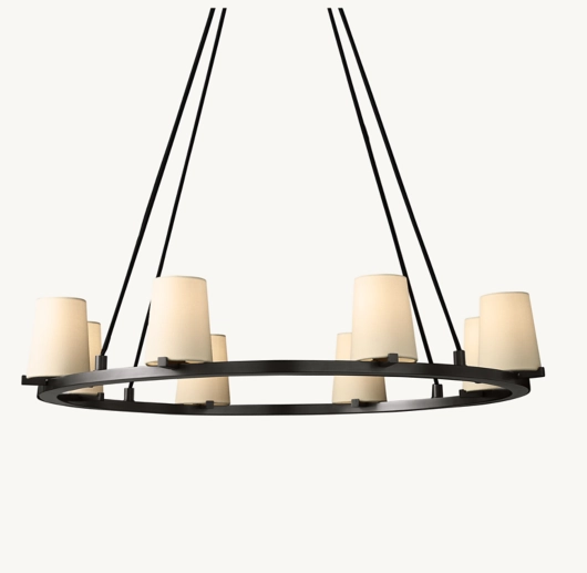 PAUILLAC FABRIC SHADE ROUND CHANDELIER 36