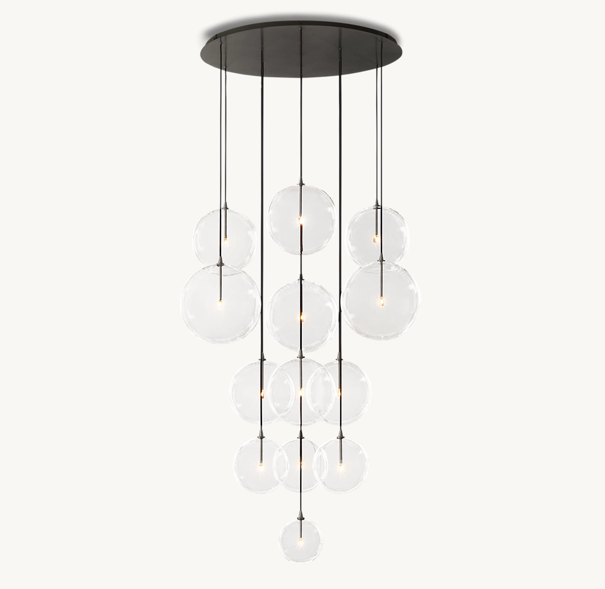 GLASS GLOBE MOBILE CLUSTER CHANDELIER 44