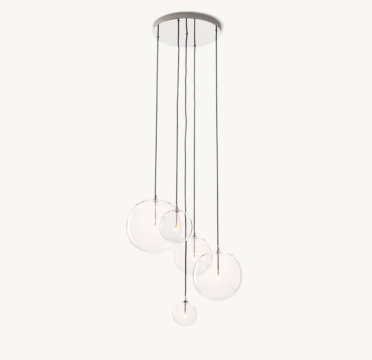 GLASS GLOBE MOBILE CLUSTER CHANDELIER 28
