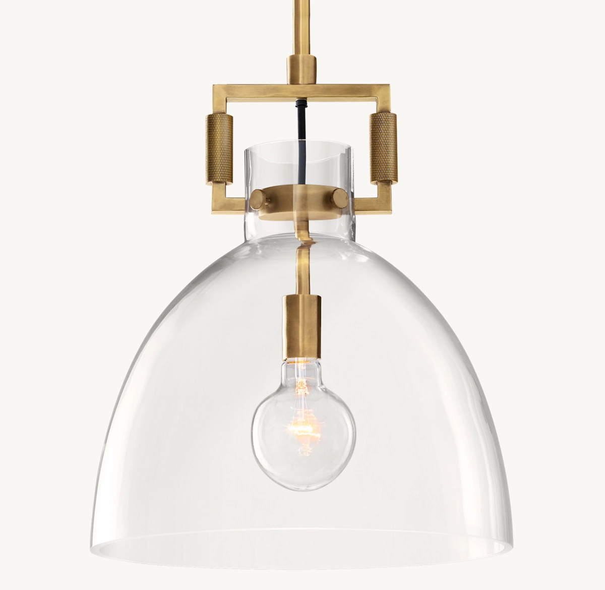 MACHINIST GLASS CLOCHE PENDANT - Lacquered Burnished Brass