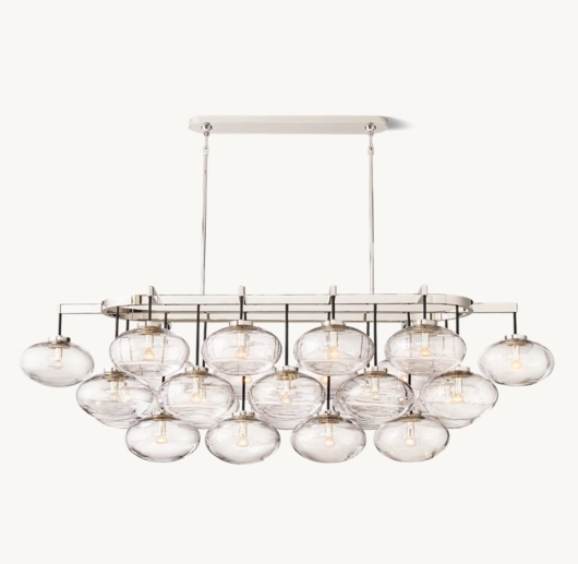 CABRETTE CLEAR GLASS LINEAR CHANDELIER 72