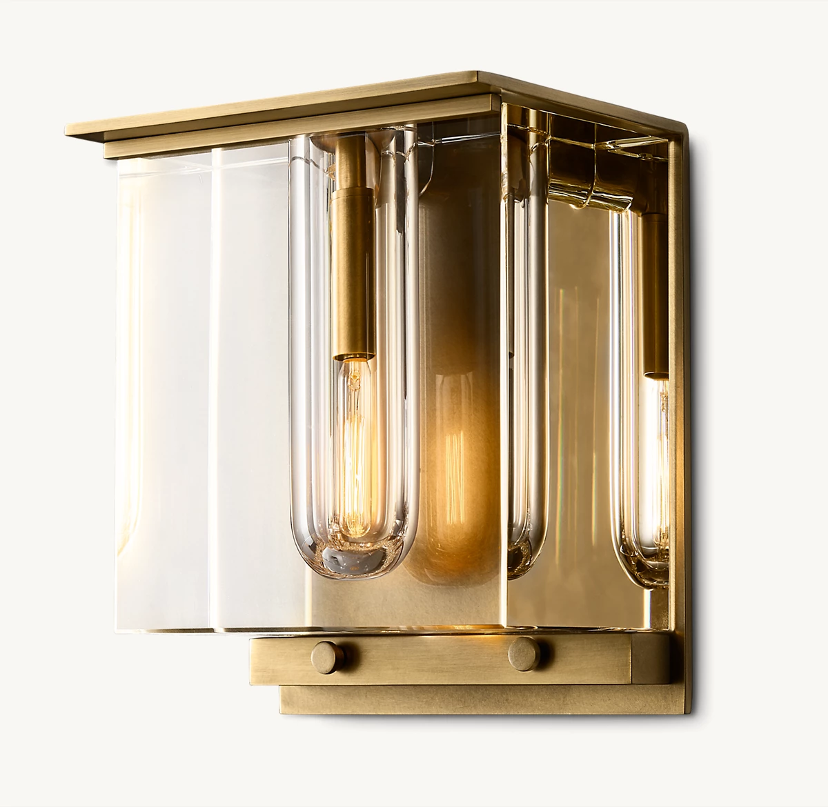 SAVILE CUBE SCONCE - Lacquered Burnished Brass