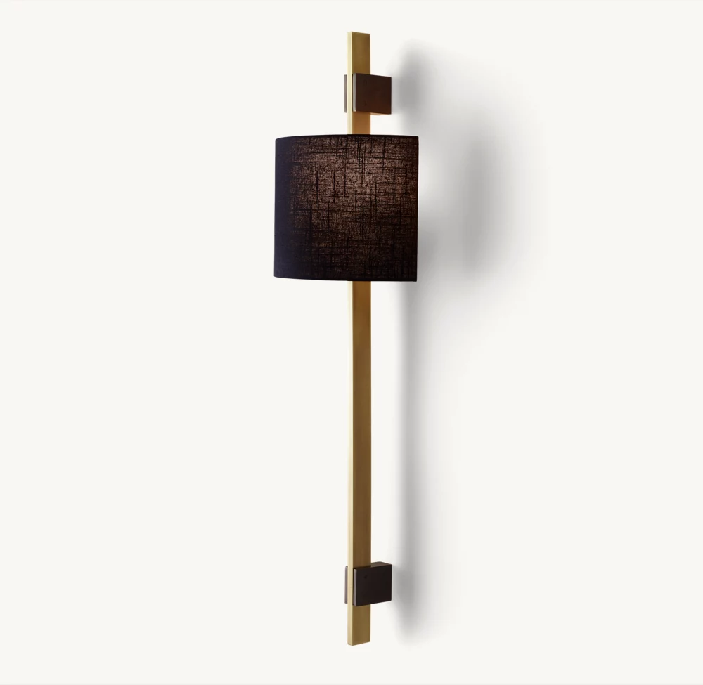 VELA RECTANGULAR BAR SCONCE - ROUND SHADE - Image 1