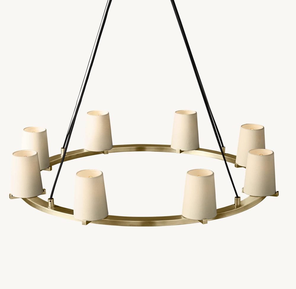 PAUILLAC FABRIC SHADE ROUND CHANDELIER 36