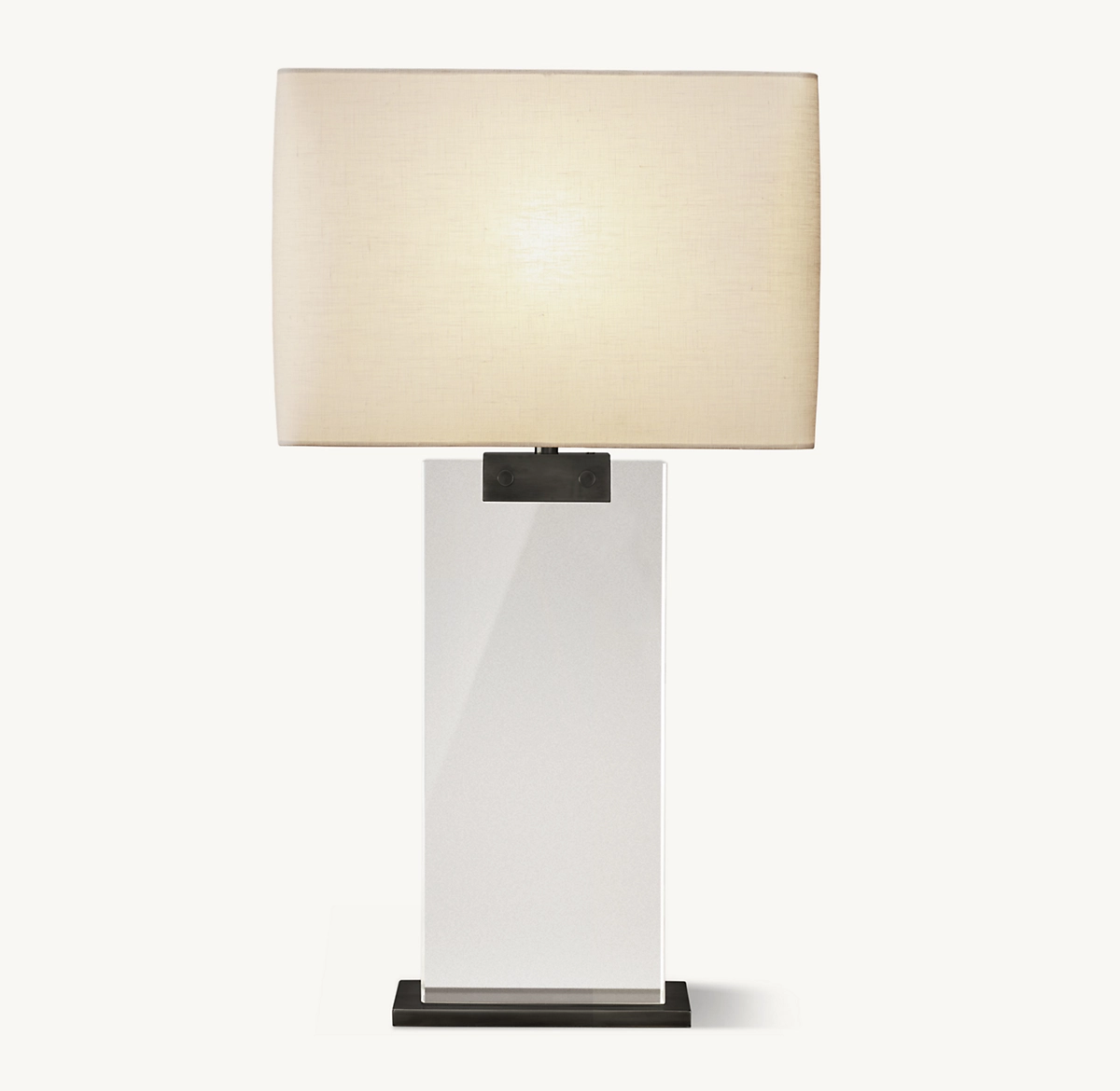 RECTANGULAR COLUMN CRYSTAL TABLE LAMP - Bronze