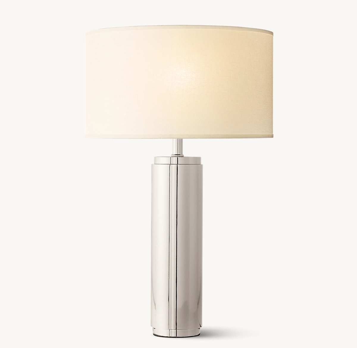 CYLINDRICAL COLUMN TABLE LAMP - Polished Nickel