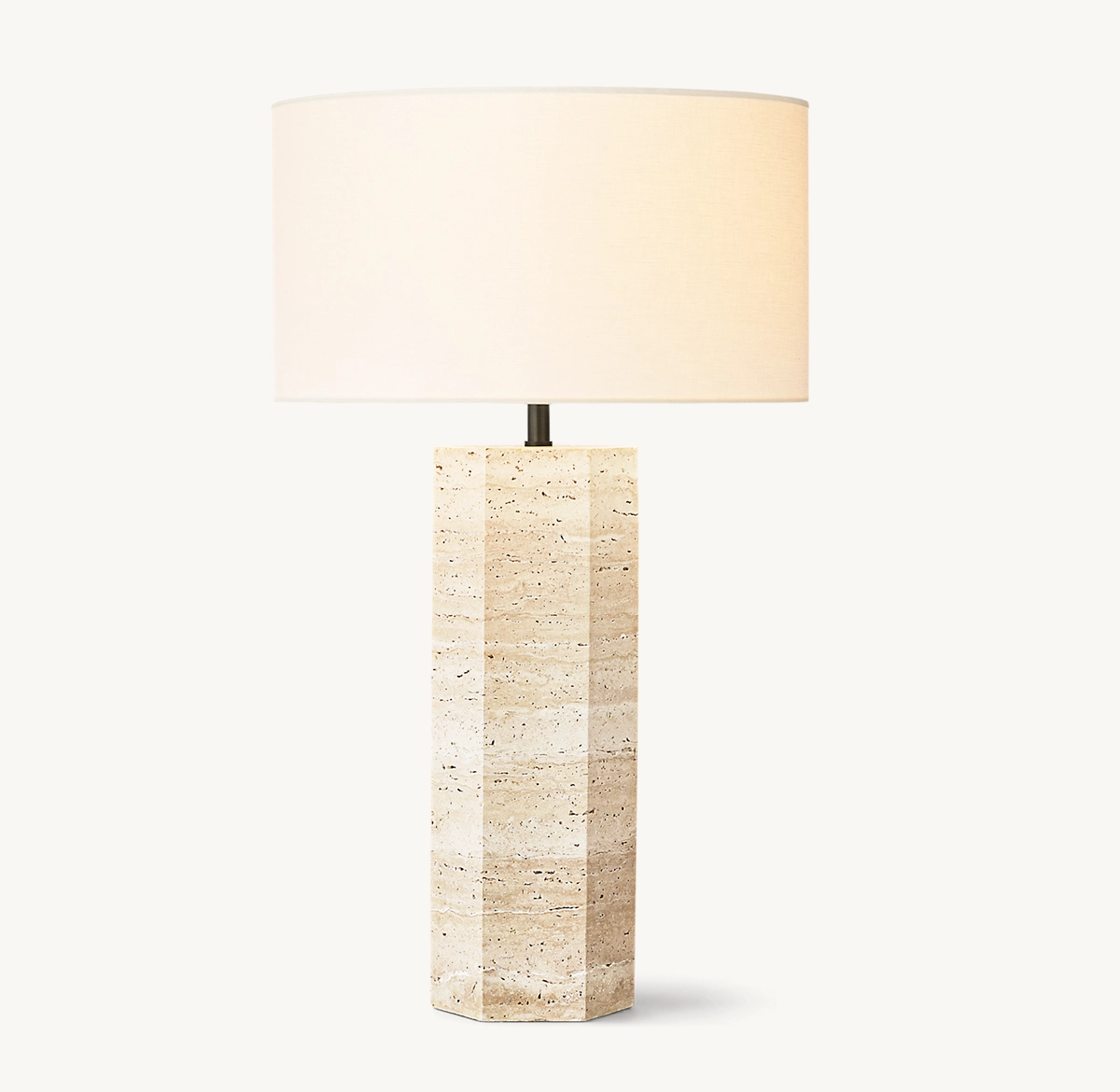 SAREZZO STONE HEXAGONAL TABLE LAMP - Travertine