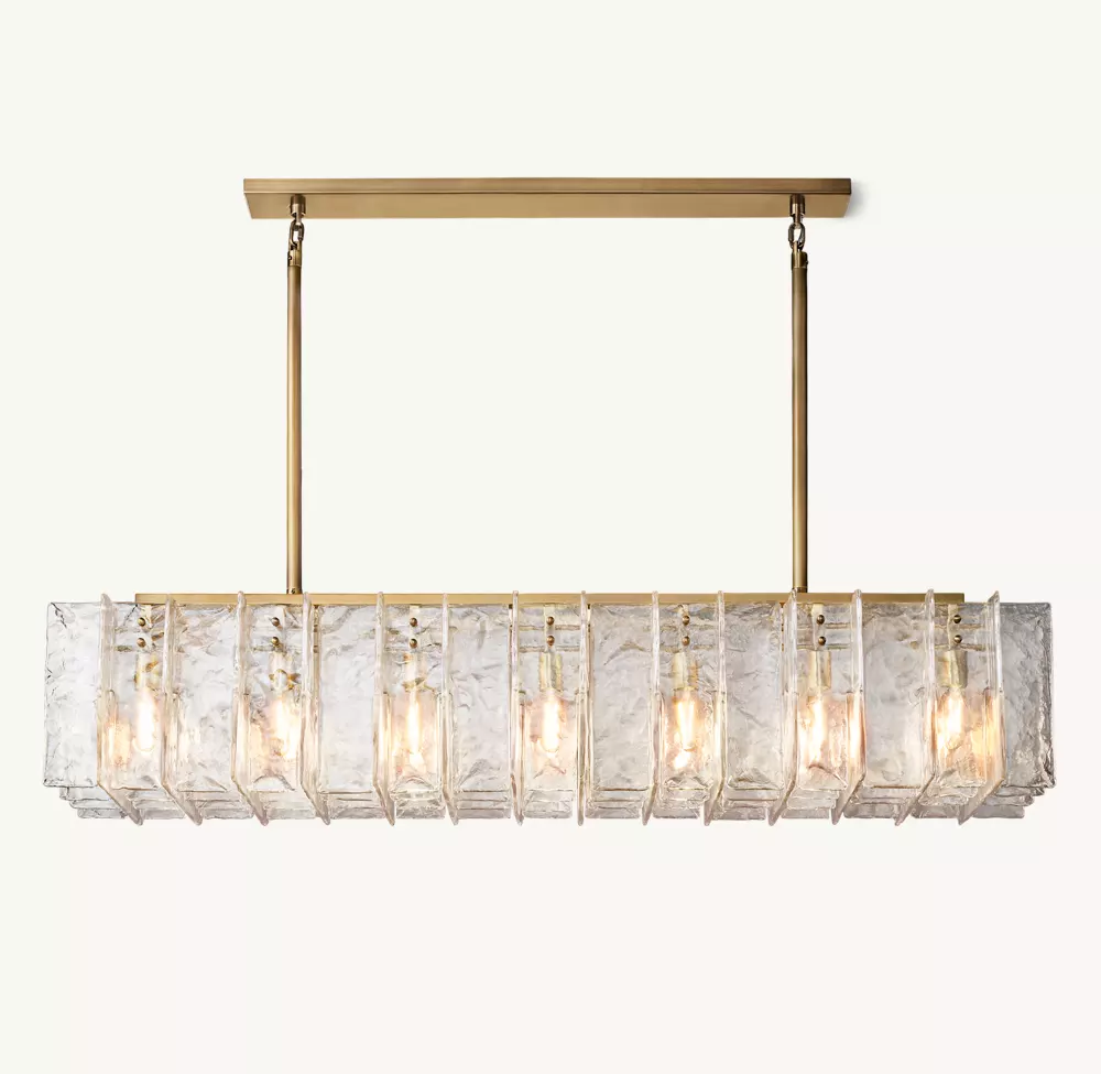 LATTICE CLEAR GLASS RECTANGULAR CHANDELIER 67