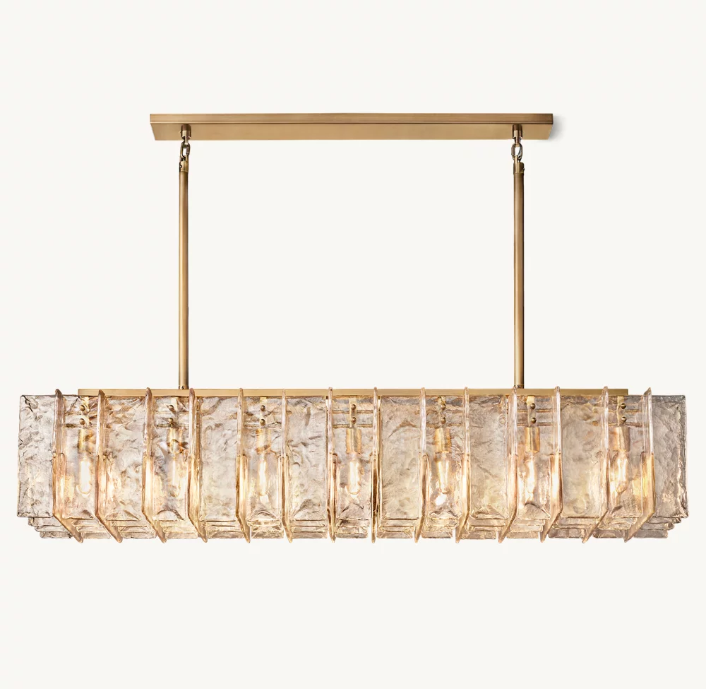 LATTICE SMOKE GLASS LINEAR CHANDELIER 67