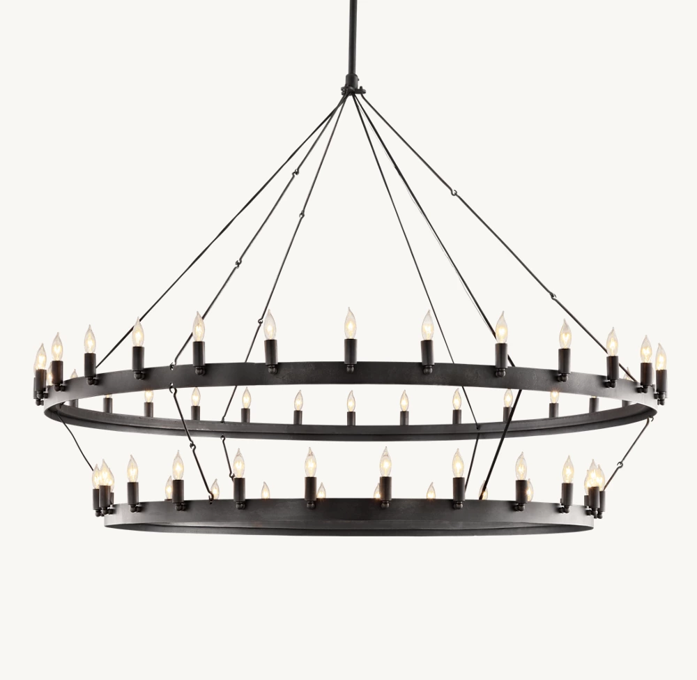 CAMINO VINTAGE CANDELABRA TWO-TIER CHANDELIER 63