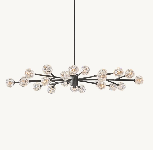 BOULE DE CRISTAL CLEAR GLASS OVAL CHANDELIER 72