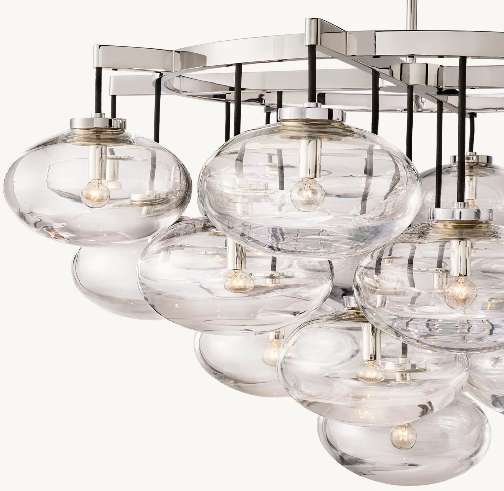 CABRETTE CLEAR GLASS ROUND CHANDELIER 48