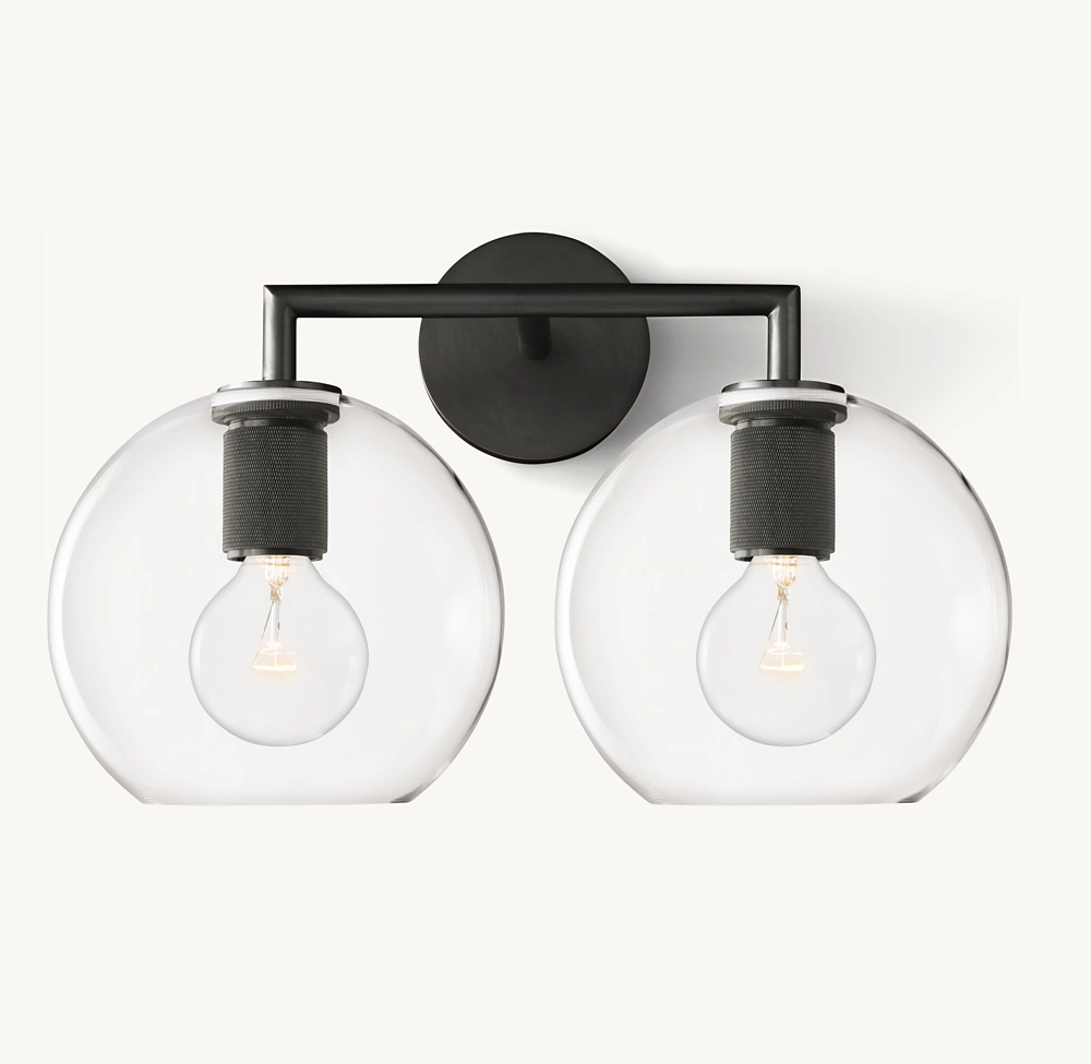 UTILITAIRE GLOBE SHADE DOUBLE SCONCE - Image 3