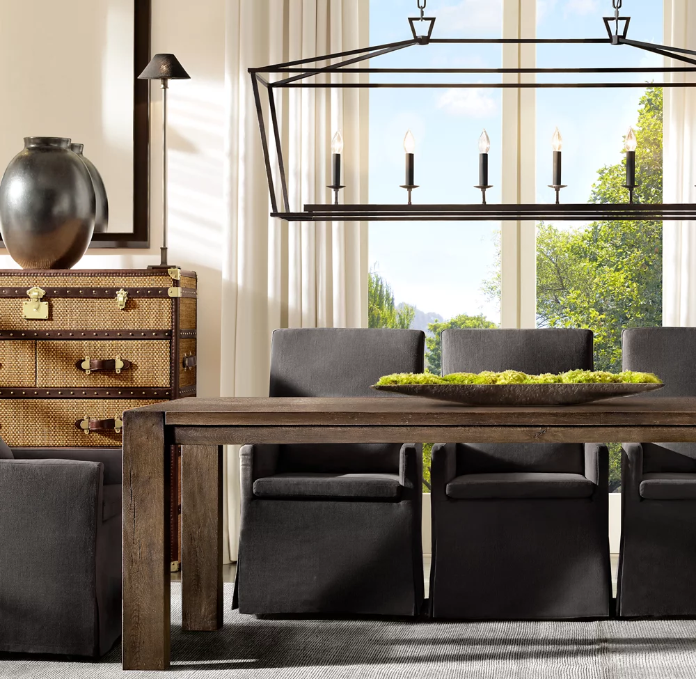 19TH C. ENGLISH OPENWORK RECTANGULAR CHANDELIER 72