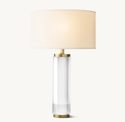 CYLINDRICAL COLUMN CRYSTAL TABLE LAMP