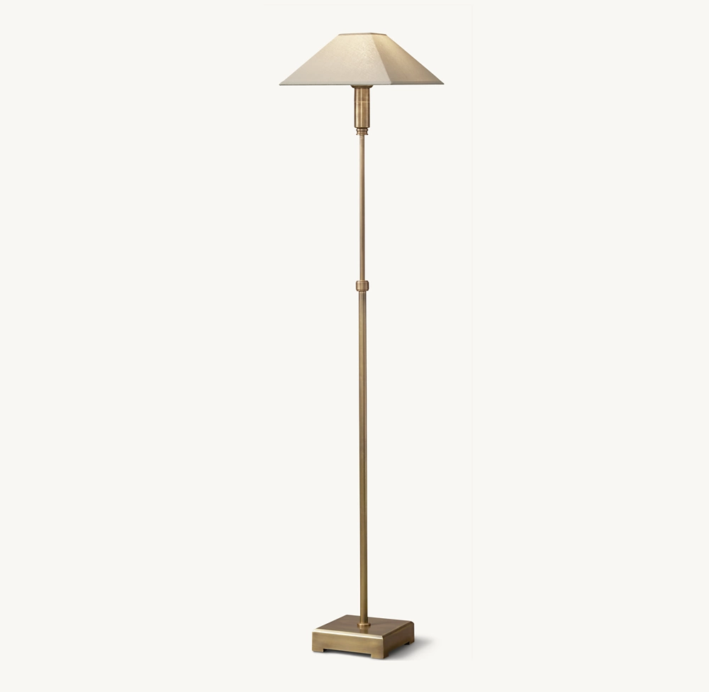 PYRAMID LINEN SHADE TELESCOPING FLOOR LAMP - Image 1