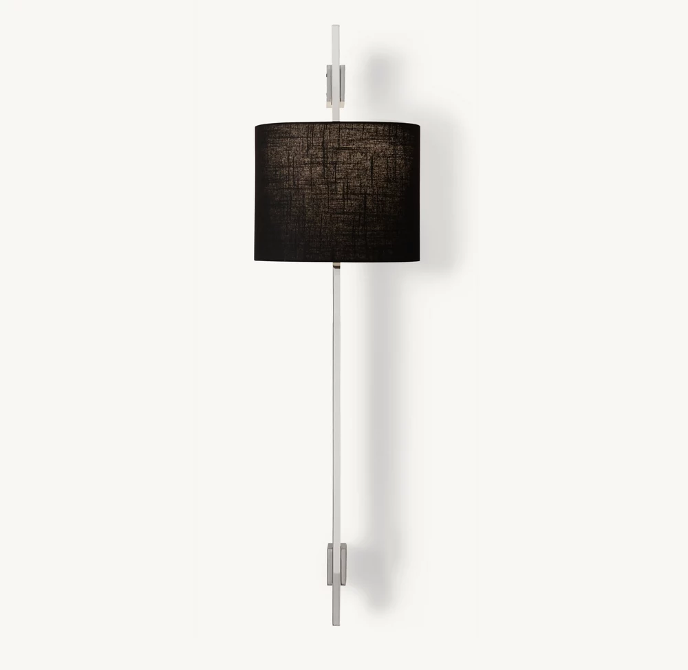 VELA RECTANGULAR BAR SCONCE - ROUND SHADE - Image 1