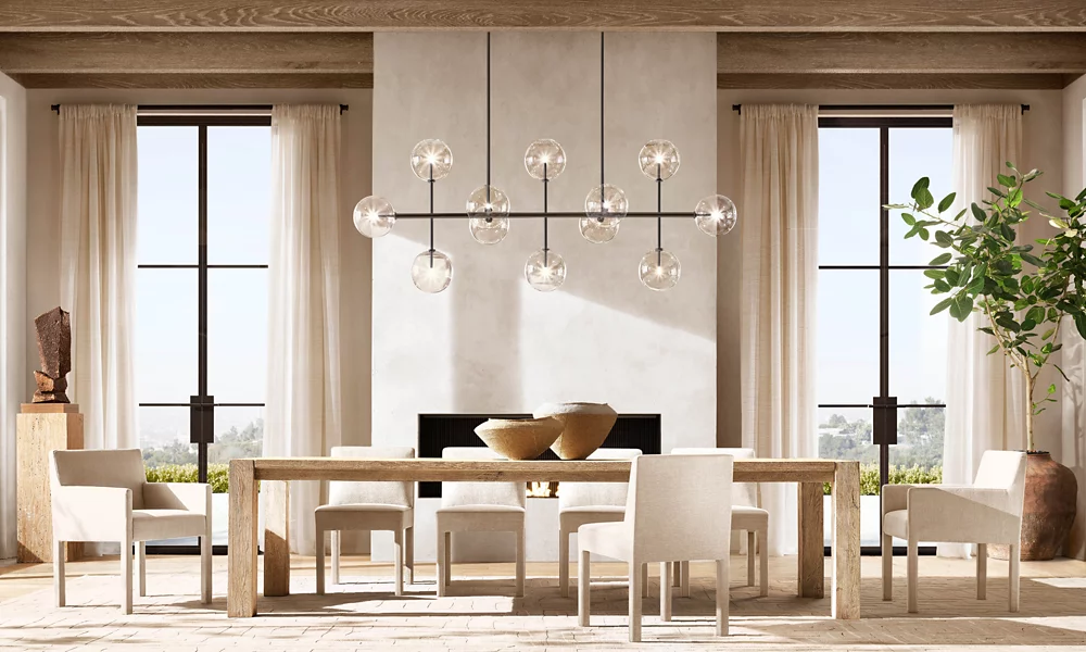 GLASS GLOBE MOBILE LINEAR CHANDELIER - Image 4