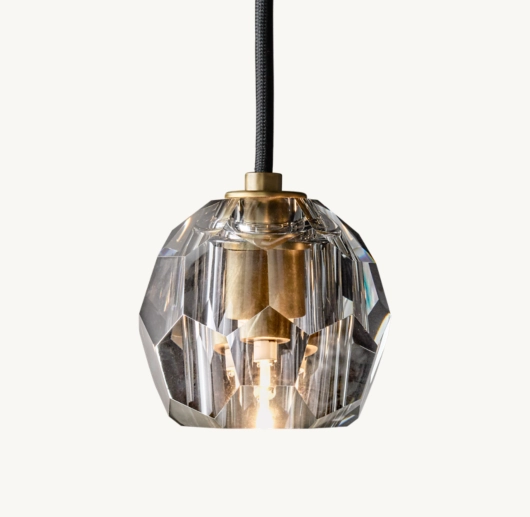 BOULE DE CRISTAL SMOKE GLASS CORD PENDANT
