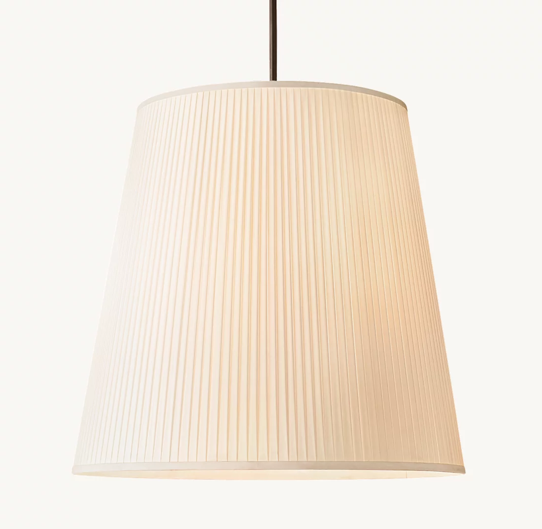 REED BLACK PLEATED BARREL PENDANT - Finish Options, Fabric Options