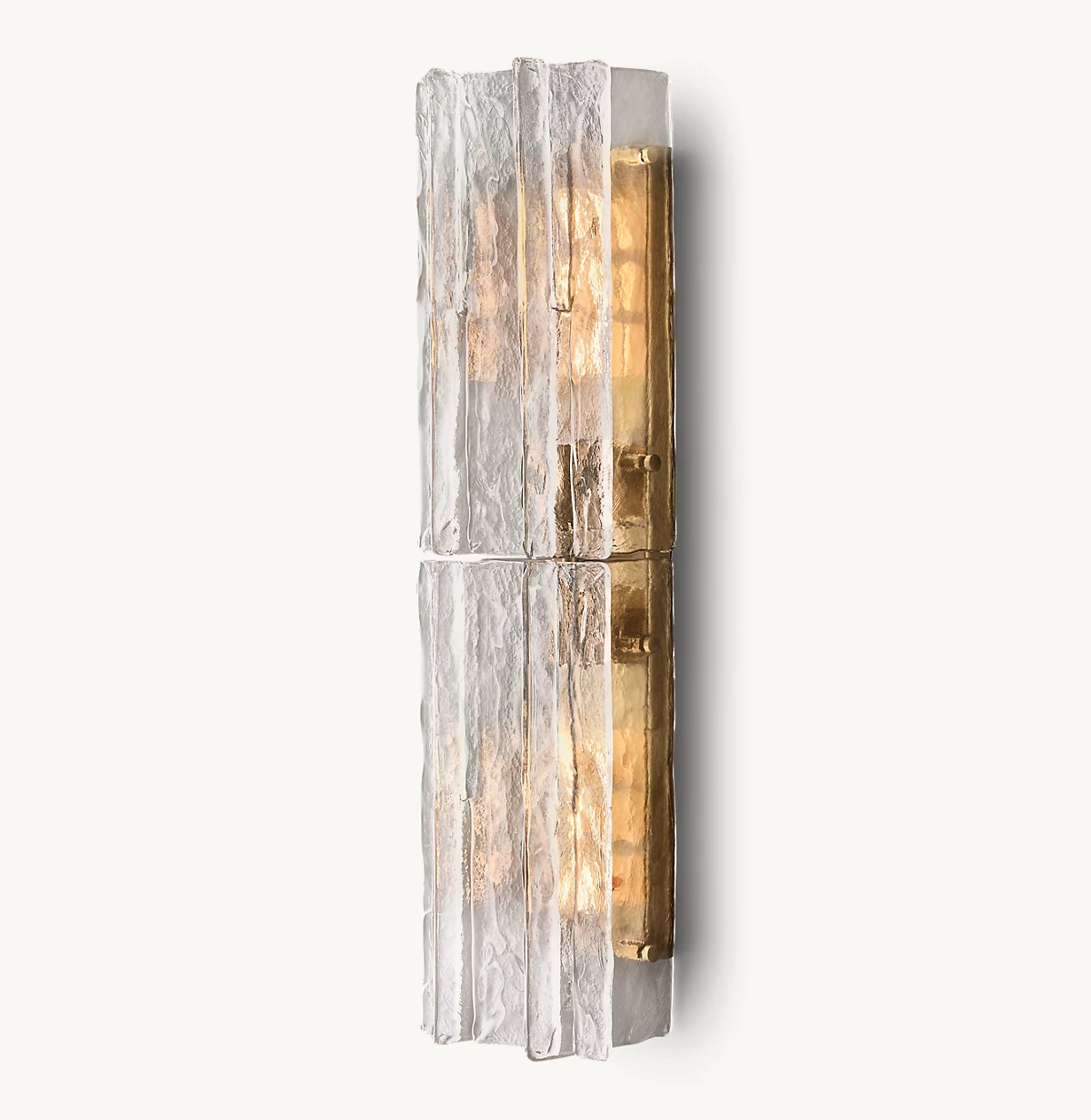 LATTICE CLEAR GLASS SCONCE - Lacquered Burnished Brass