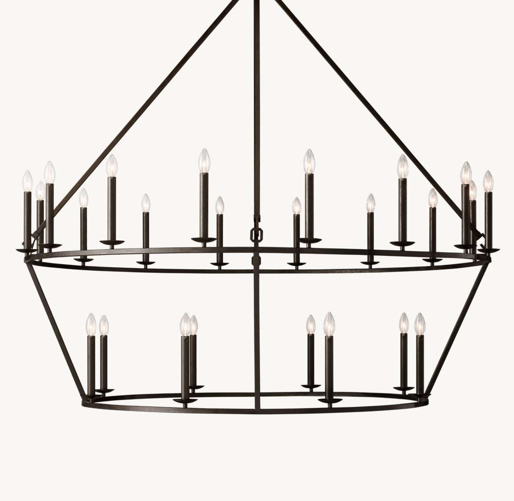 19TH C. ENGLISH OPENWORK TWO-TIER ROUND CHANDELIER 62