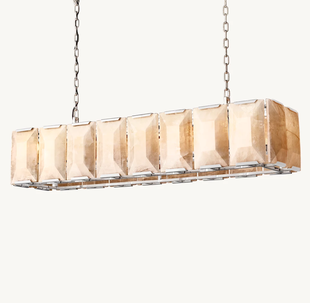 HARLOW CALCITE RECTANGULAR CHANDELIER 54