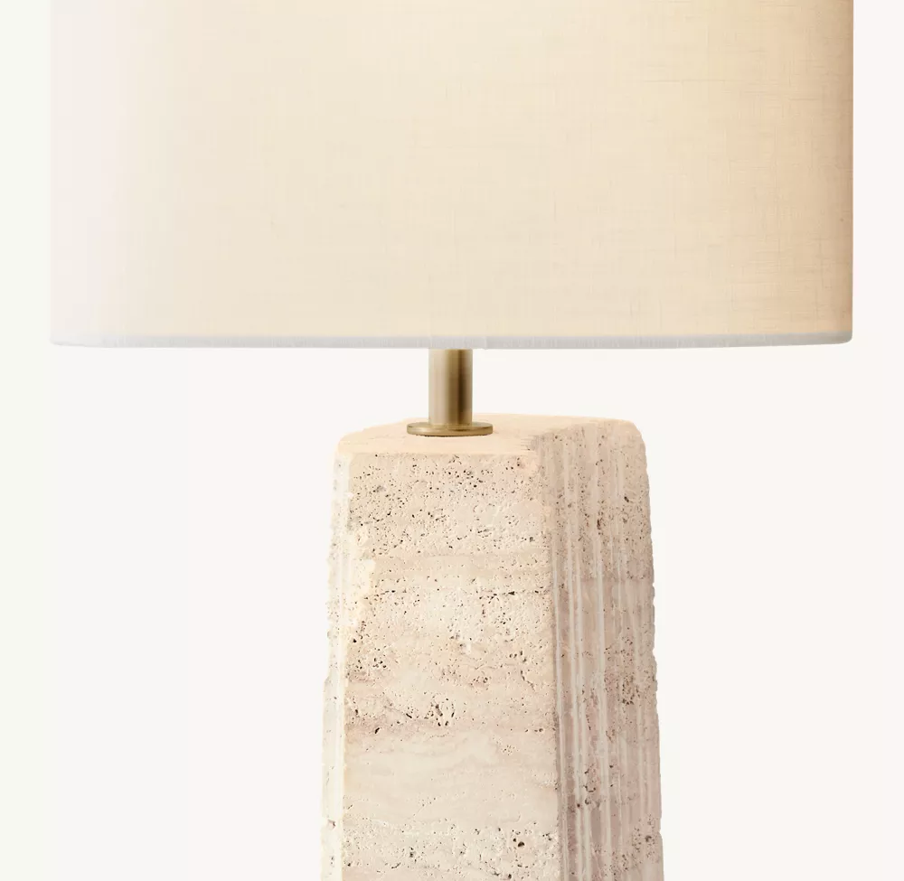 TALLADO CLASSICO TRAVERTINE CONVEX TABLE LAMP - Image 7