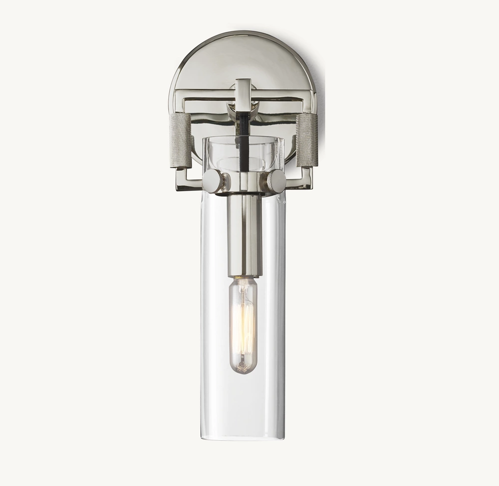 MACHINIST GLASS CYLINDER SCONCE 9