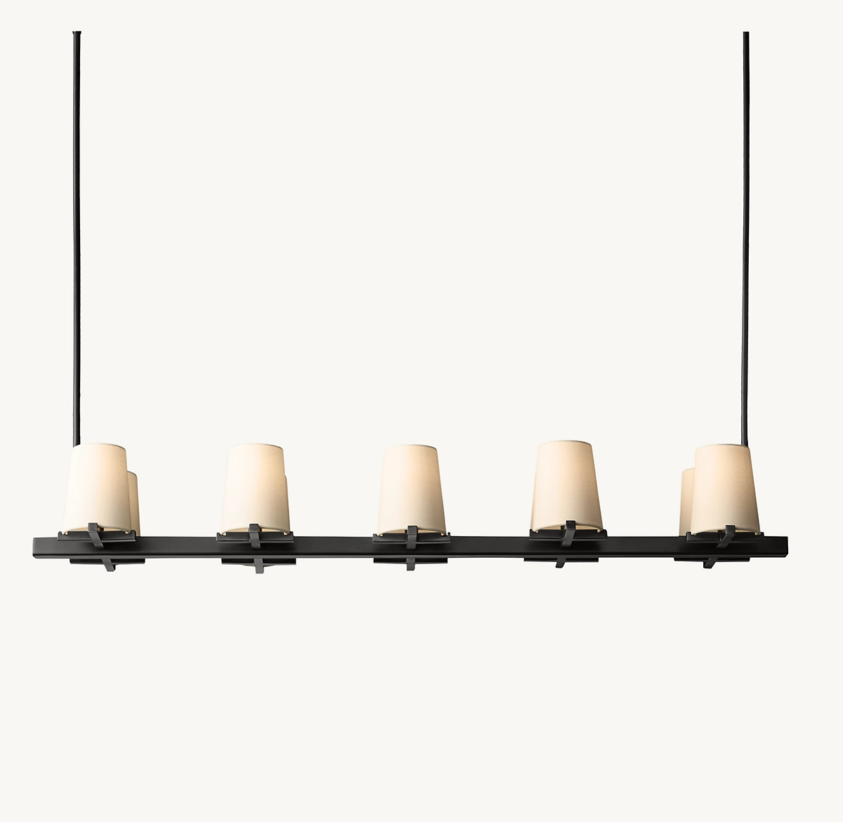 PAUILLAC FABRIC SHADE LINEAR CHANDELIER 49