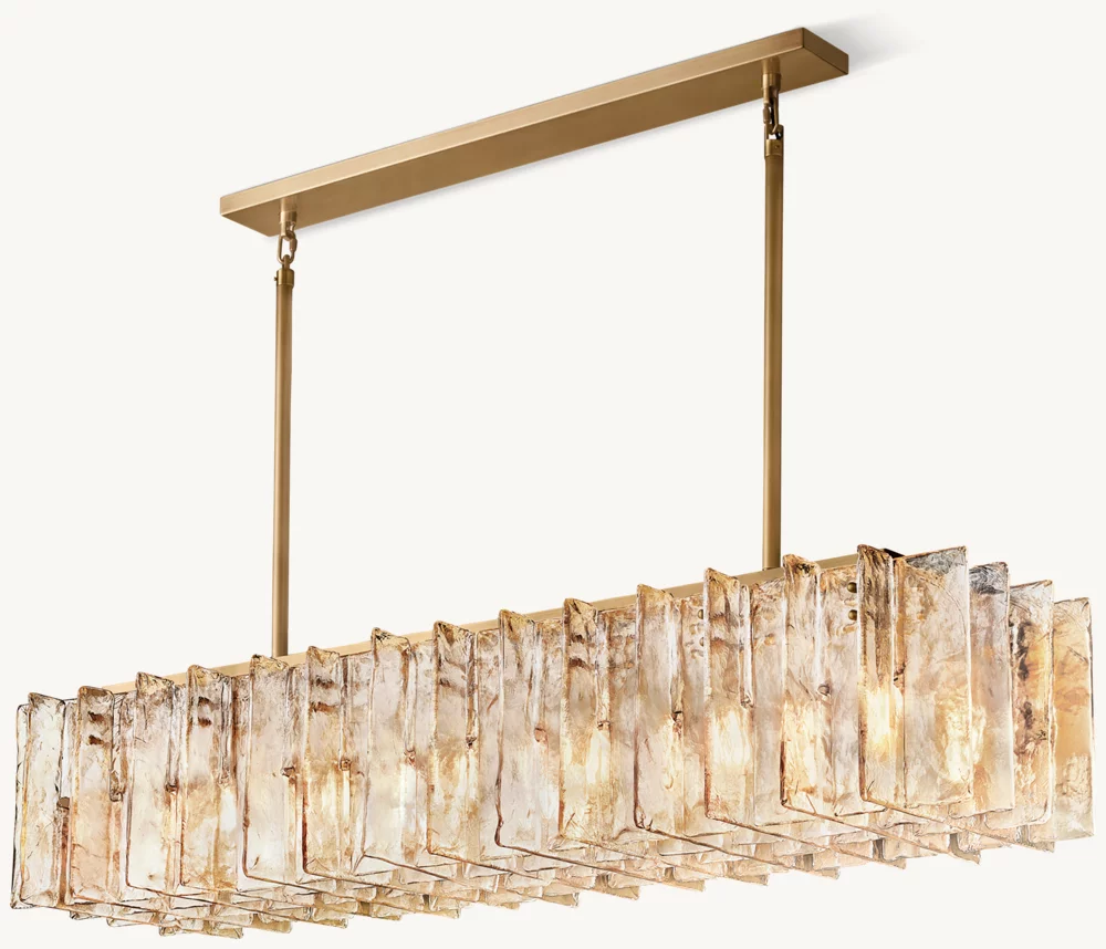 LATTICE SMOKE GLASS LINEAR CHANDELIER 67
