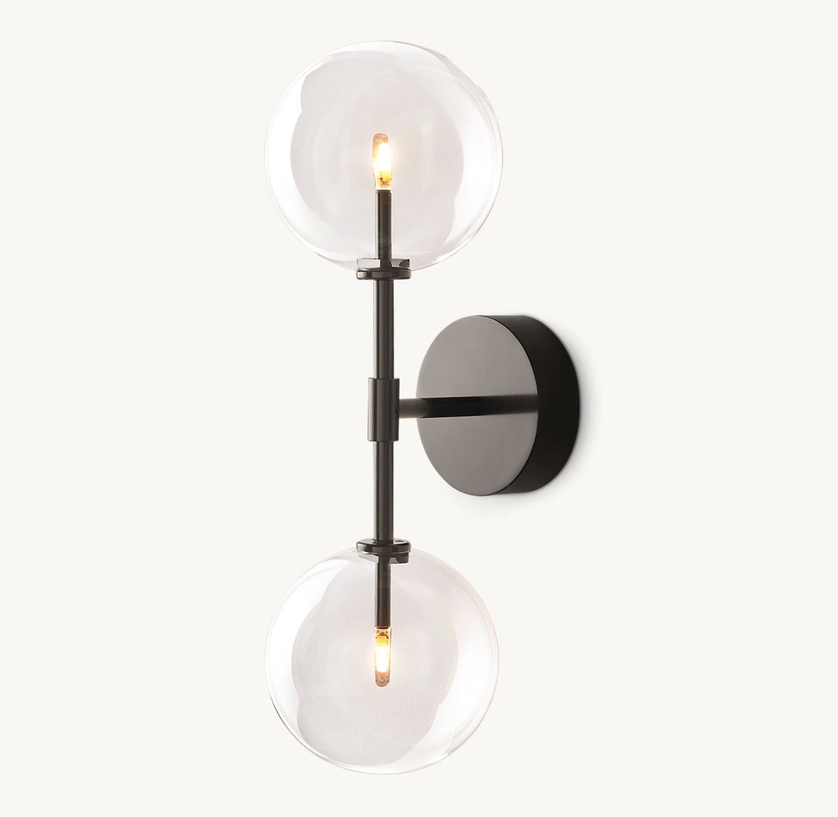 GLASS GLOBE LINEAR SCONCE - Black