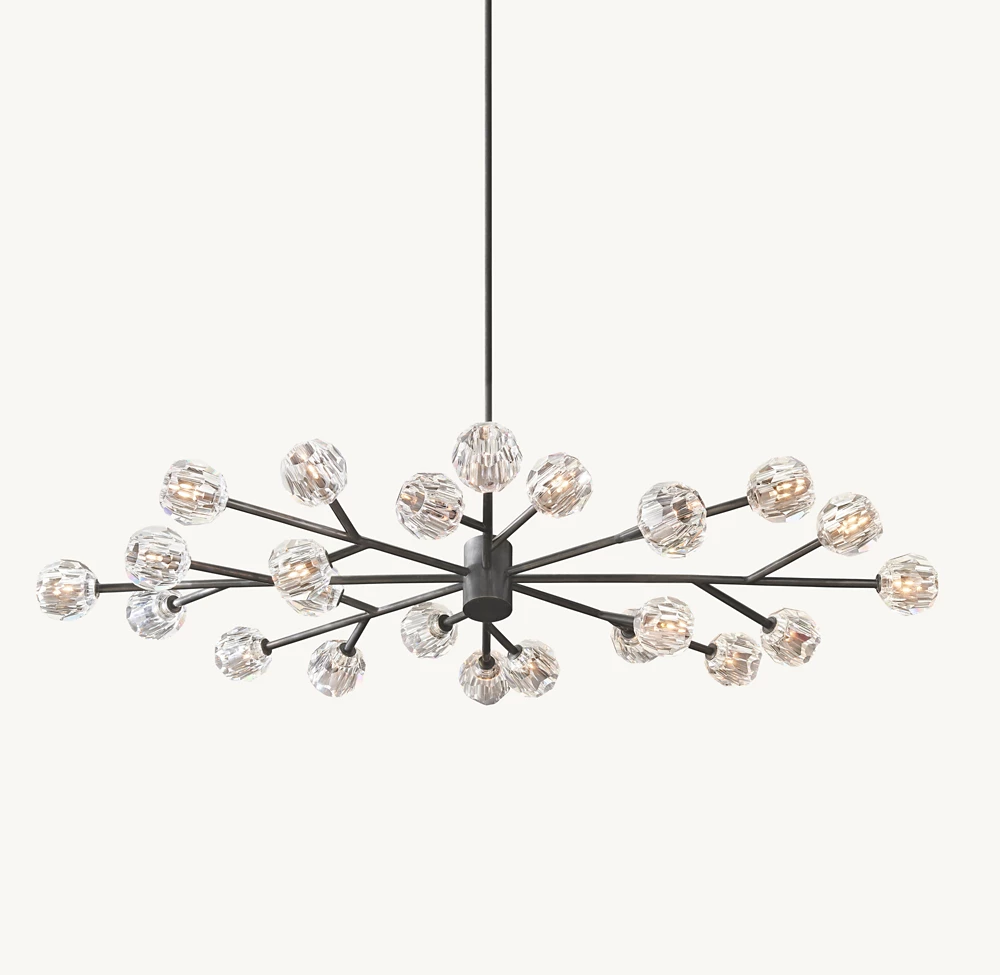 BOULE DE CRISTAL CLEAR GLASS OVAL CHANDELIER 72