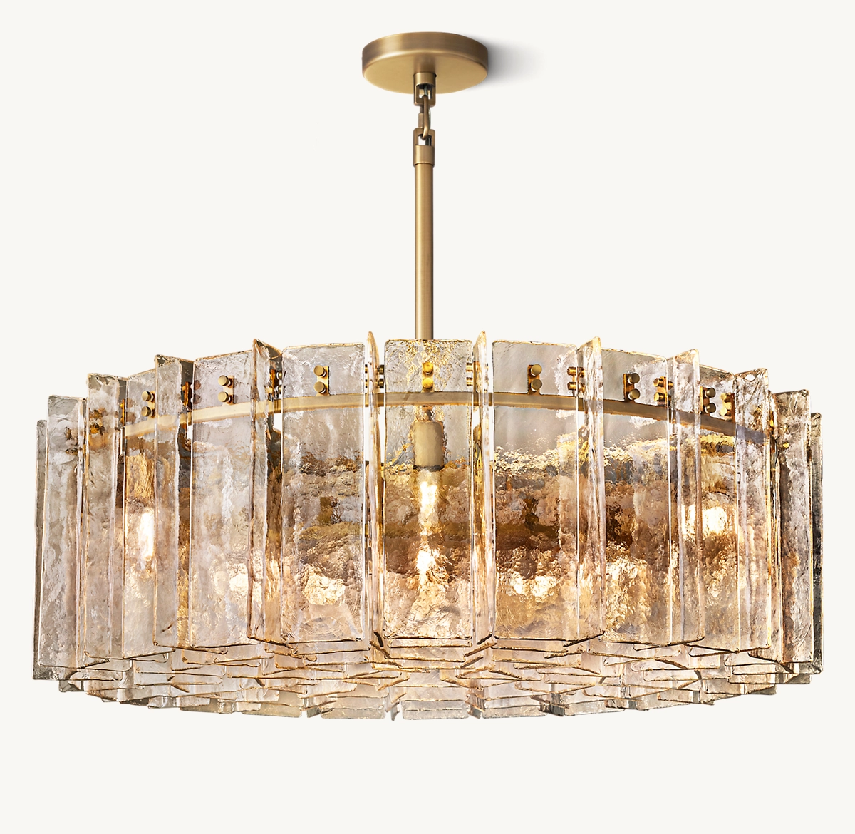 LATTICE SMOKE GLASS ROUND CHANDELIER 48