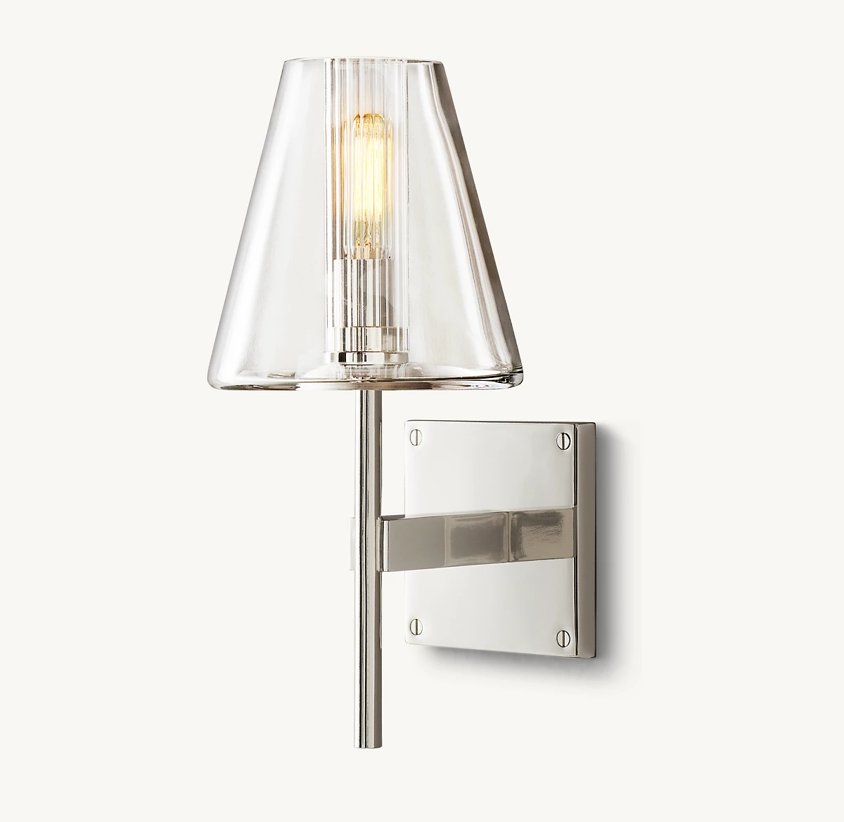 FULHAM GLASS SHADE SCONCE - Polished Nickel