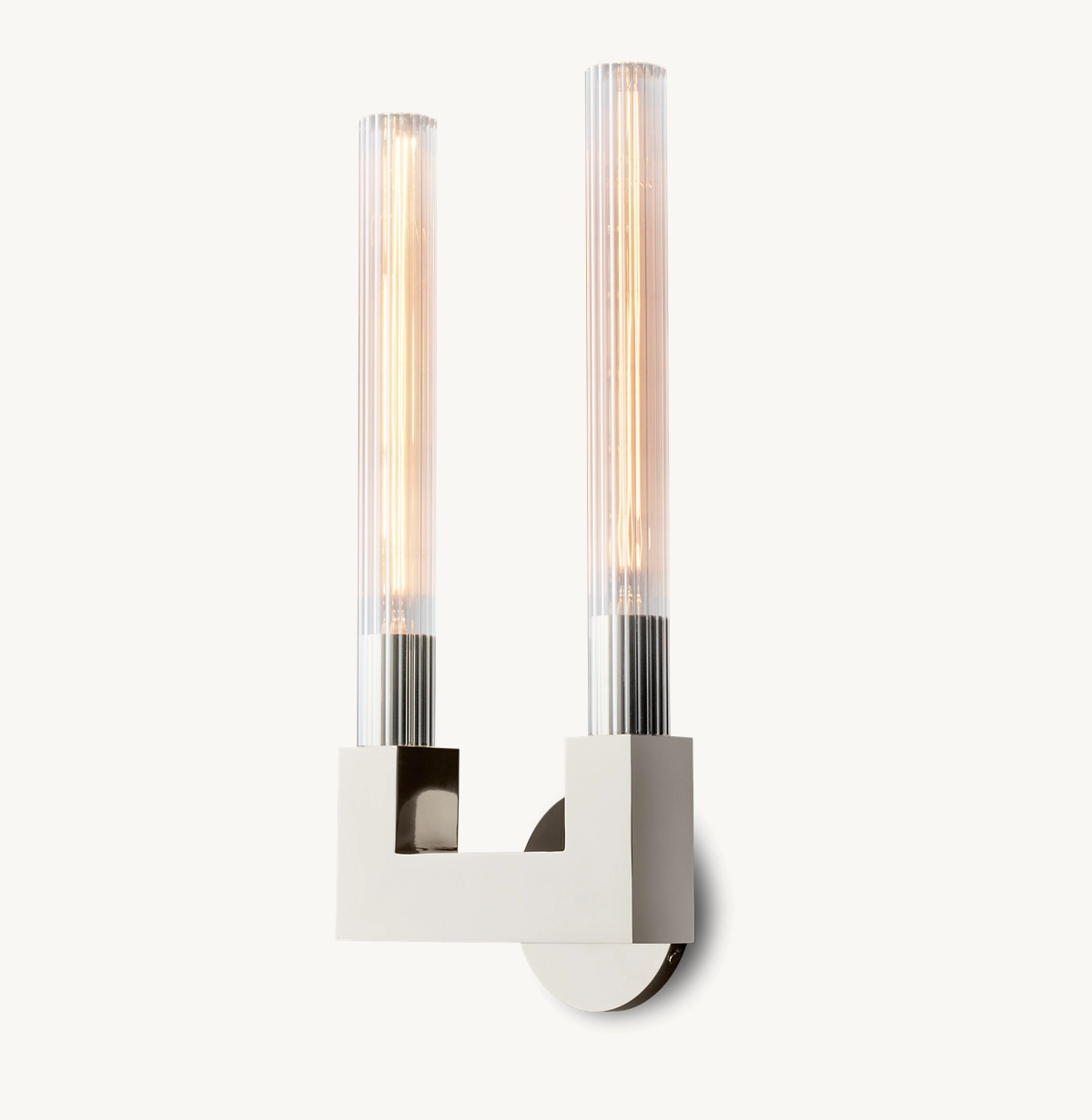 CANNELE DOUBLE SCONCE - Polished Nickel
