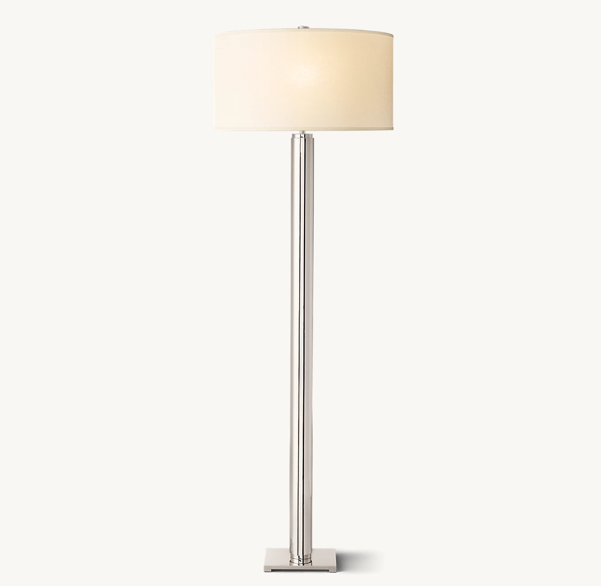 CYLINDRICAL COLUMN FLOOR LAMP - Polished Nickel