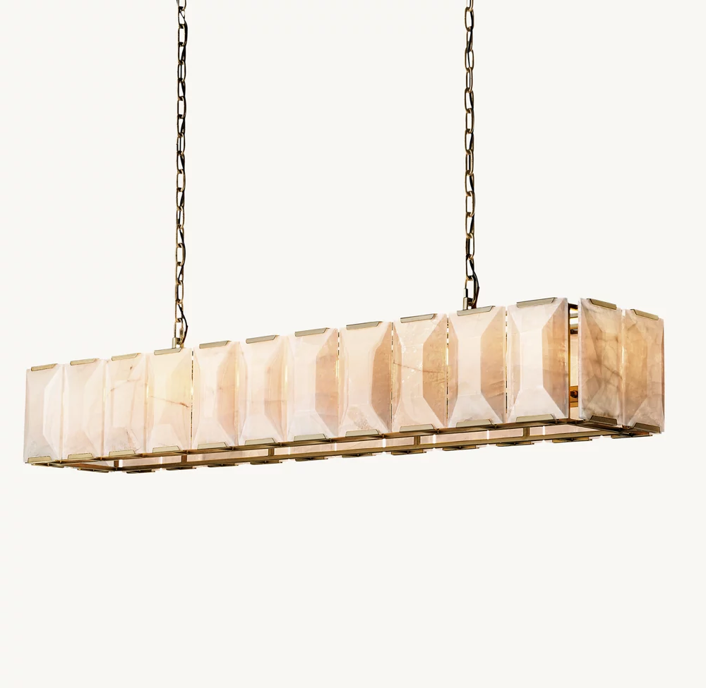 HARLOW CALCITE RECTANGULAR CHANDELIER 74