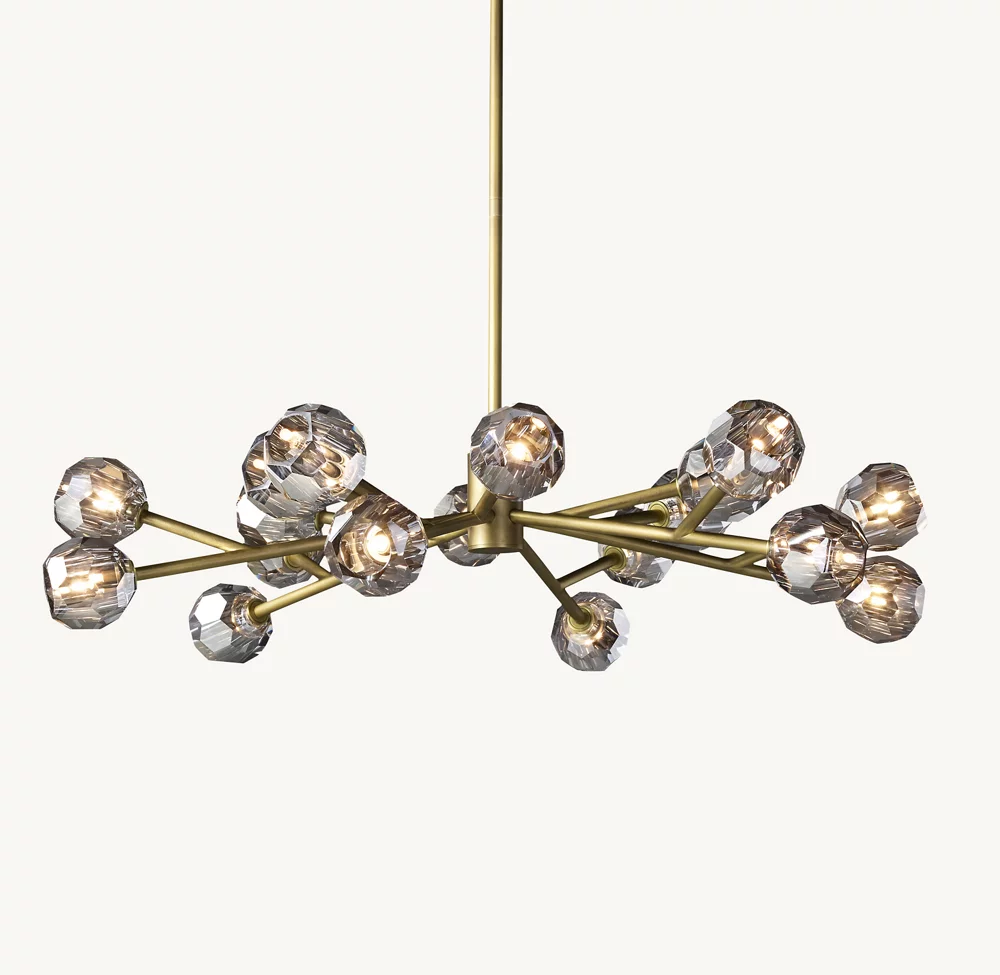 BOULE DE CRISTAL SMOKE GLASS ROUND CHANDELIER 48