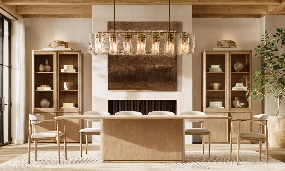 LATTICE CLEAR GLASS RECTANGULAR CHANDELIER 67