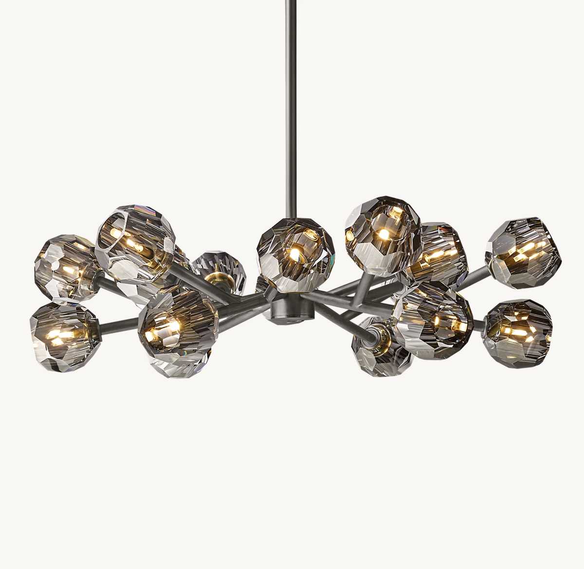BOULE DE CRISTAL SMOKE GLASS ROUND CHANDELIER 36