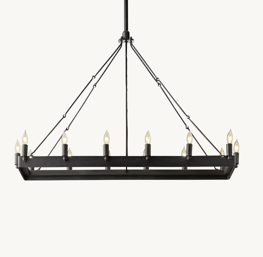 CAMINO VINTAGE CANDELABRA RECTANGULAR CHANDELIER 41