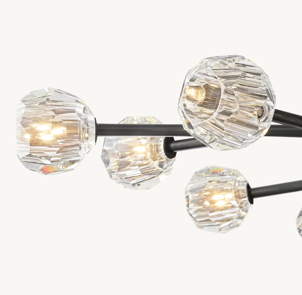BOULE DE CRISTAL CLEAR GLASS OVAL CHANDELIER 72